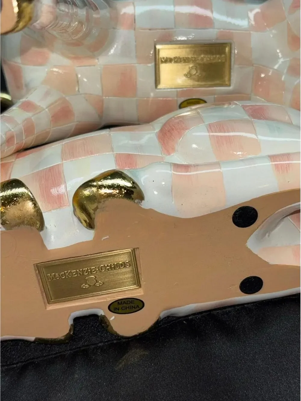 MacKenzie- Childs Set of 2 Check Deer